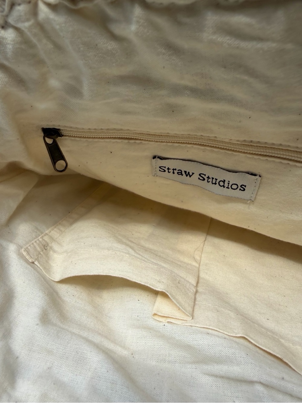 Straw Studios Woven Cotton Rope Tote Bag Wooden Handles Cream Boho Beach Pur - Picture 4 of 4